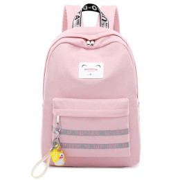 Korean Style Nylon Backpack Girls Waterproof School Bag Travel Bag with Charging Port