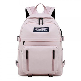 College Leisure School Bag Waterproof Backpack Purse with USB Charge Port